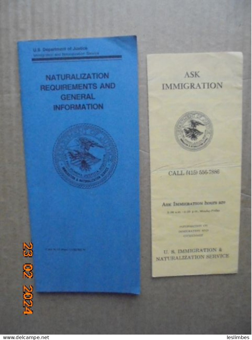 Naturalization Requirements And General Information. INS, US Department Of Justice Form N-17 (Rev. 11/30/92) N - 1950-Hoy