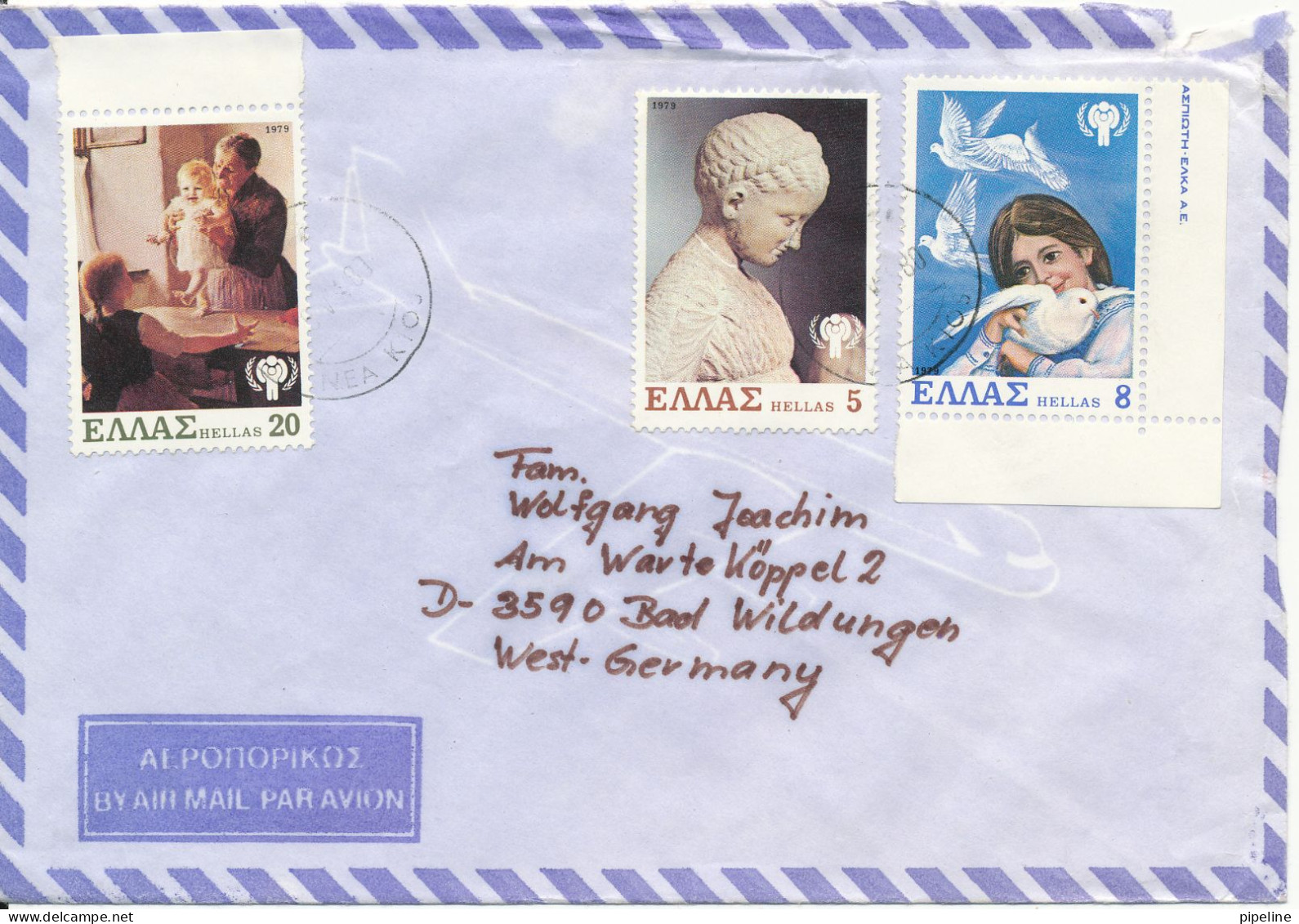 Greece Air Mail Cover Sent To Germany 1980 Topic Stamps - Covers & Documents