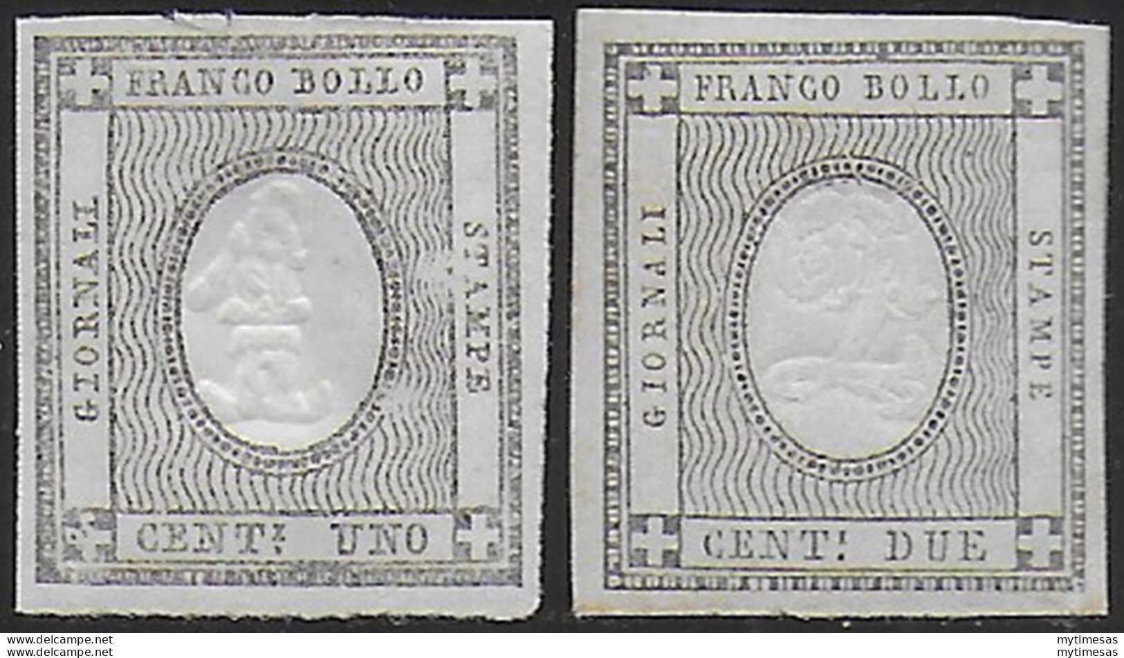 1861 Italia Sardegna Stampati 2v. MNH Sassone N. 19/20 - Sardaigne