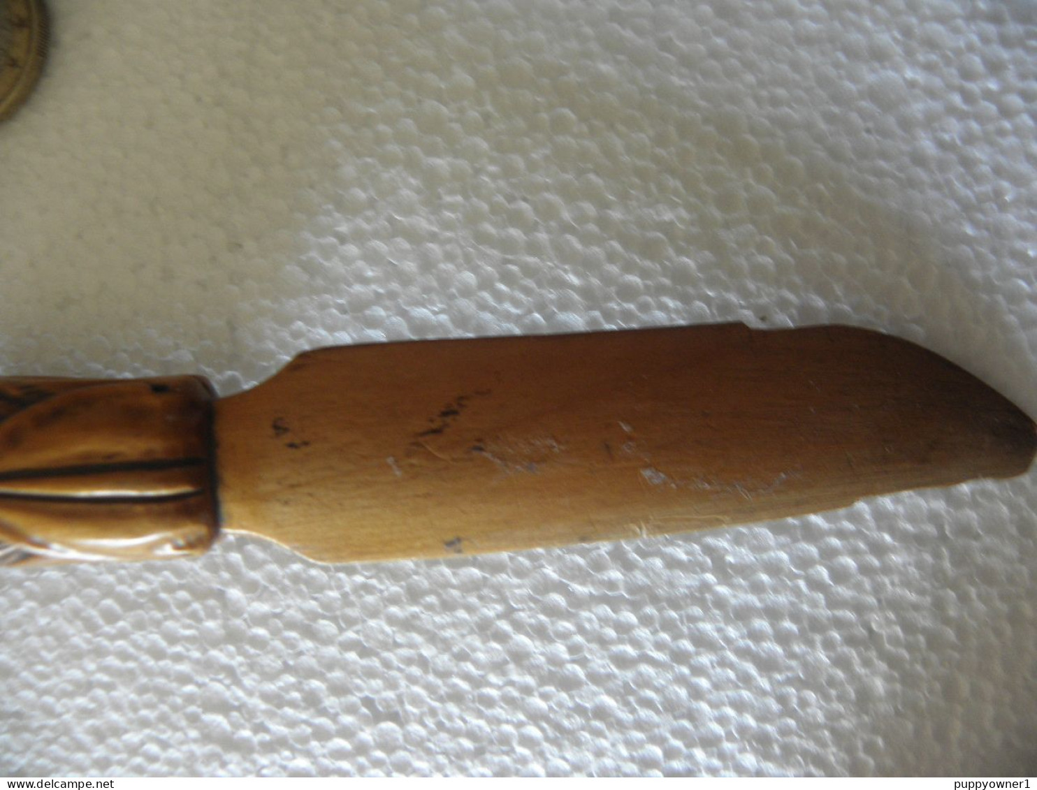 Antique Ouvre-lettre En Bois Tête D'homme - Letter-opener