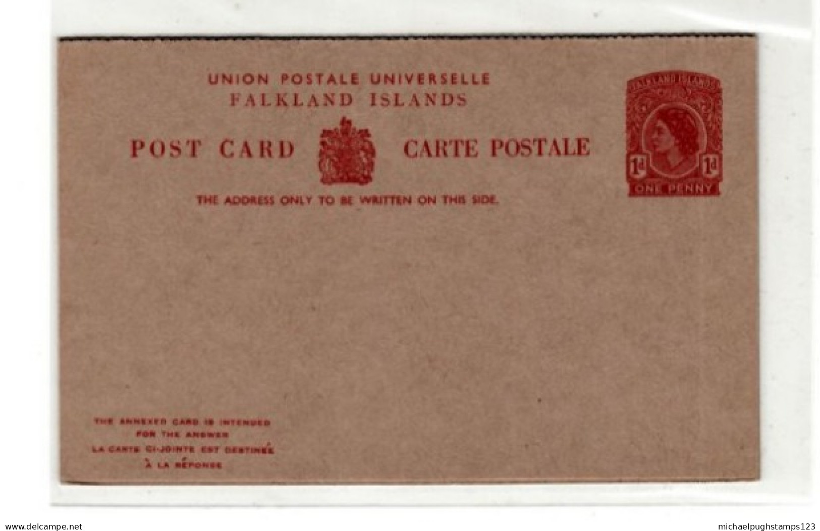 Falkland Islands / Stationery / Reply Cards - Falkland