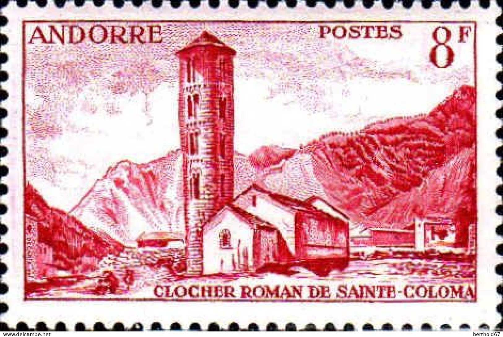 Andorre (F) Poste N** Yv:143 Mi:147 Clocher Roman De Sainte-Coloma - Neufs