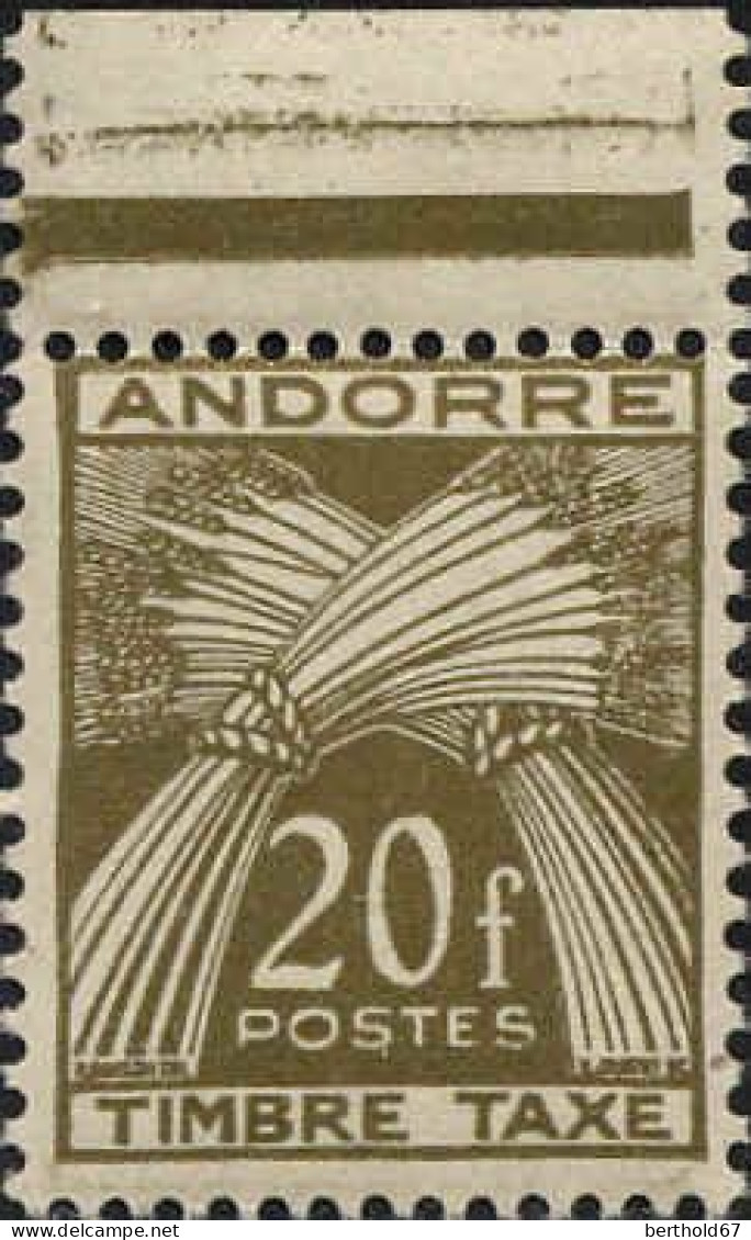 Andorre (F) Taxe N** Yv:39 Mi:39 Epis De Blé Bord De Feuille - Neufs