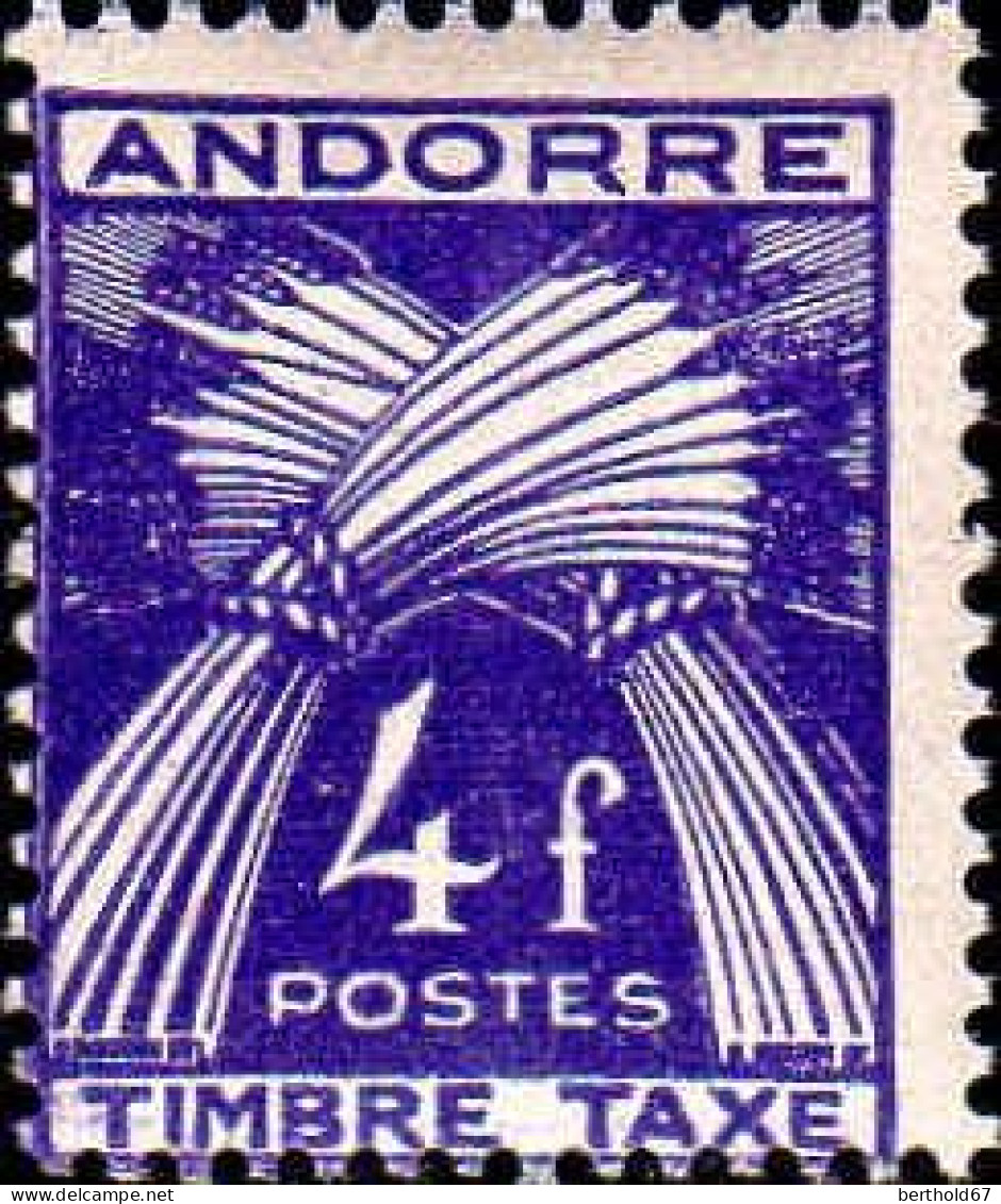 Andorre (F) Taxe N** Yv:36 Mi:36 Epis De Blé - Unused Stamps