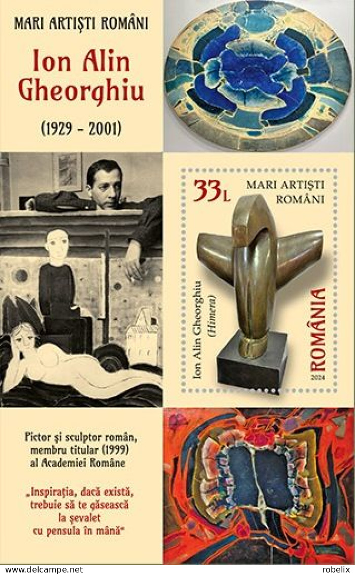 ROMANIA 2024 GREAT  ROMANIAN ARTIST: ION  ALIN GHEORGHIU Painter And Sculptor -  Souvenir Sheet  MNH** - Modern