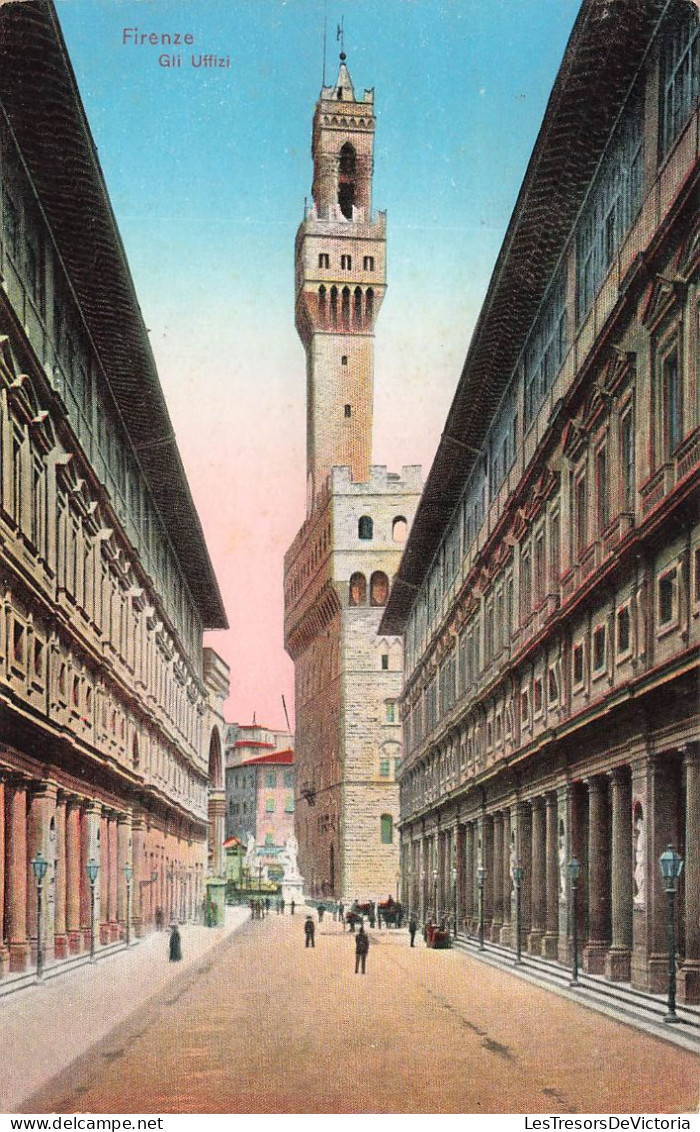 ITALIE - Firenze - Gli Uffizi - Vue Panoramique - Une Rue - Animé - Des Bâtiments Autour - Carte Postale Ancienne - Firenze