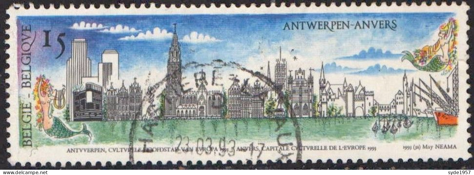 1993 COB 2495-2499 (complet) Anvers 1993, Capitale Culturelle De L'Europe - Used Stamps