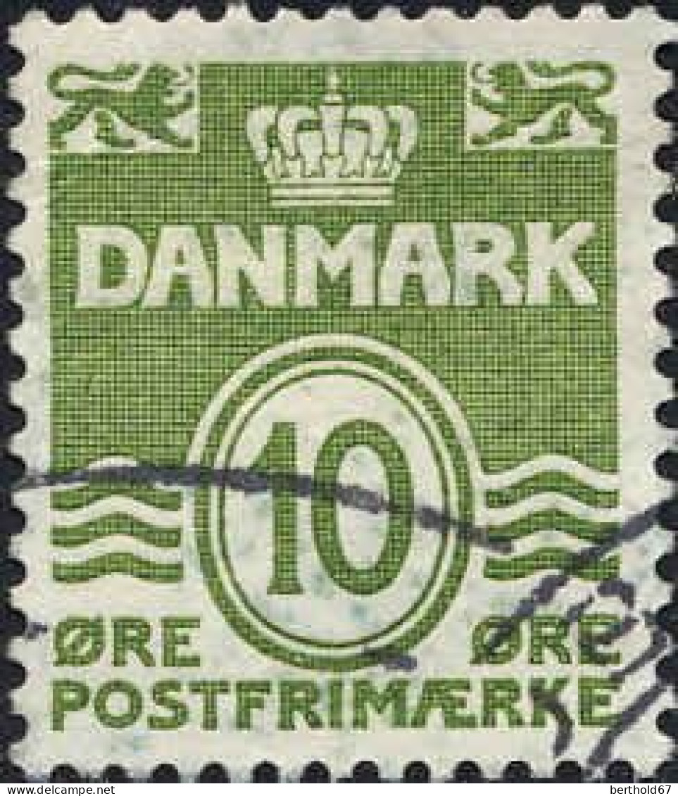 Danemark Poste Obl Yv: 336A Mi:328x Postfrimærke Chiffre Sous Couronne (cachet Rond) - Oblitérés