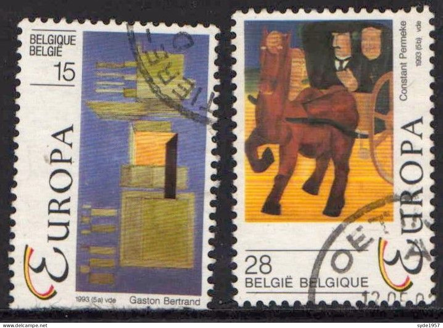 1993 COB 2501-2502 (complet) Europa - Art Contemporain - Used Stamps