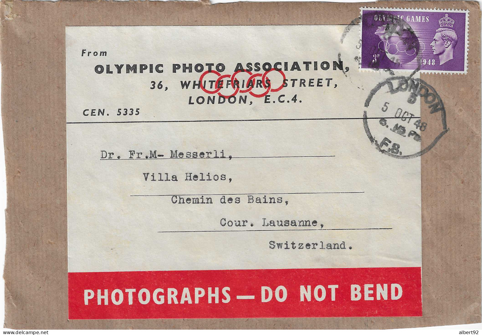 1948  EMA Jeux Olympiques De Londres :Expédition De Photos Officielles Des Jeux (Olympic Photo Association) - Ete 1948: Londres