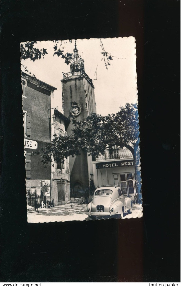 CPSM - 83 - Tavernes -  L'horloge - Campanile Voiture Automobile - Tavernes