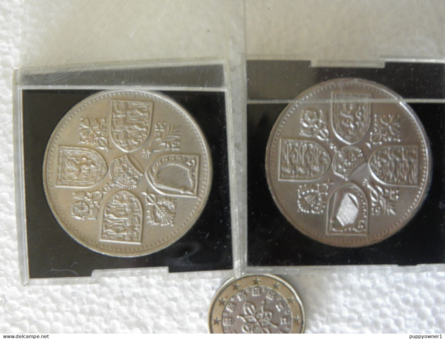 2 X Monnaie De Grande-Bretagne Elizabeth Et Philip 2eme 5 Shillings 1947 1972 Noces D'argent - Sonstige & Ohne Zuordnung