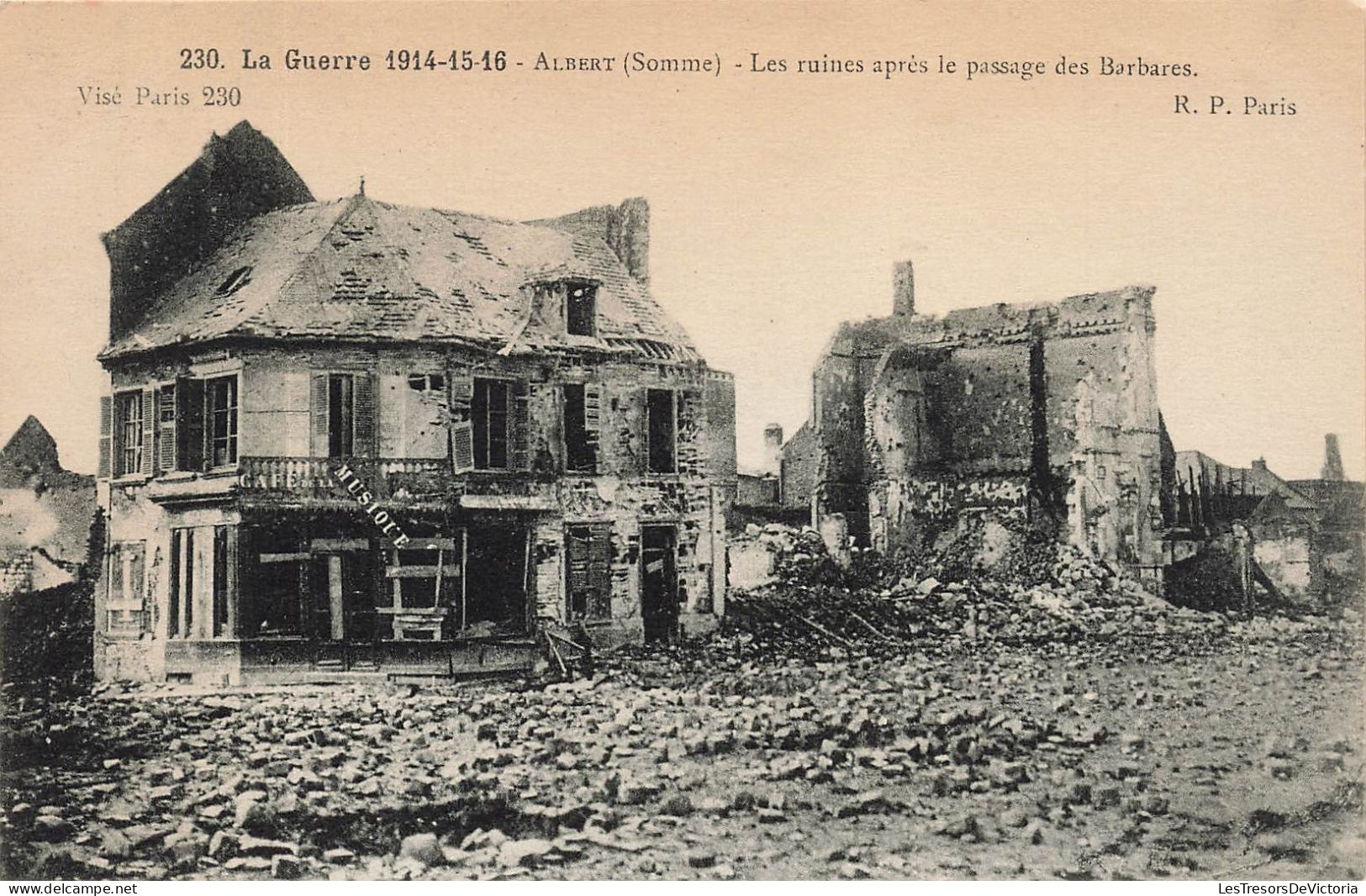 MILITARIA - Guerres 1914-16 - Albert - Les Ruines Après Le Passage Des Barbares -  Carte Postale Ancienne - Guerre 1914-18