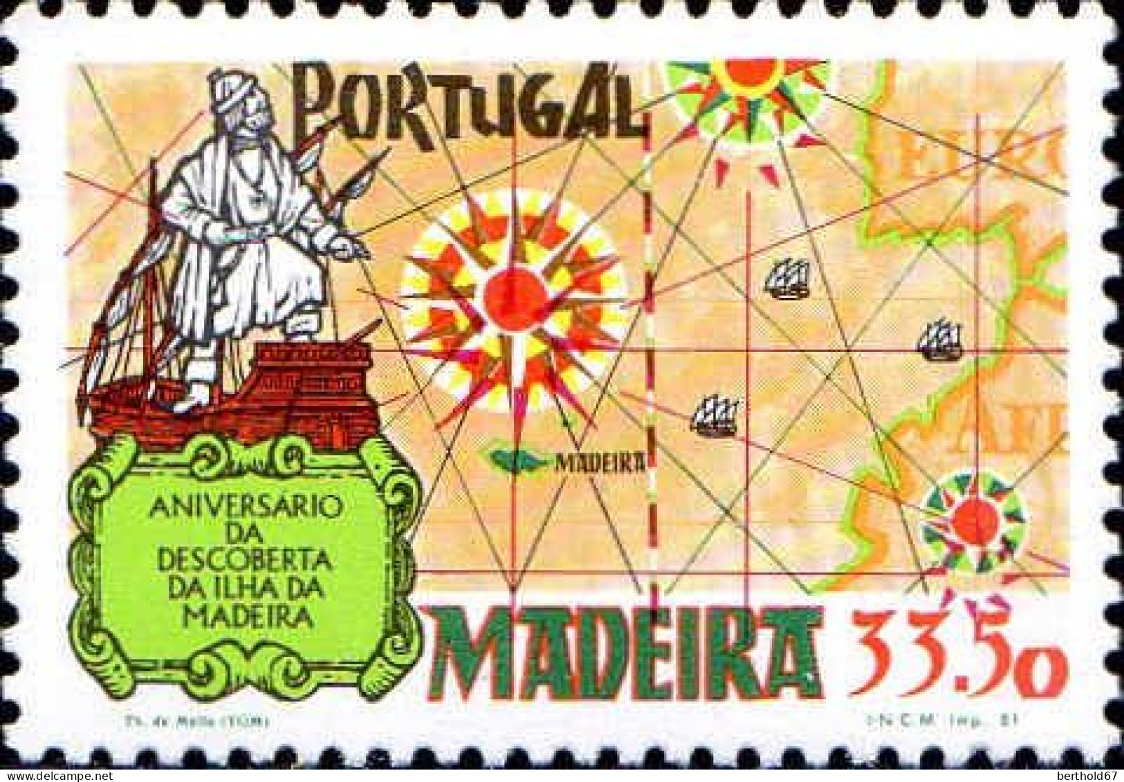 Madère Poste N** Yv: 77 Mi:72 Aniversario Da Descoberta Da Ilha Da Madeira - Madeira