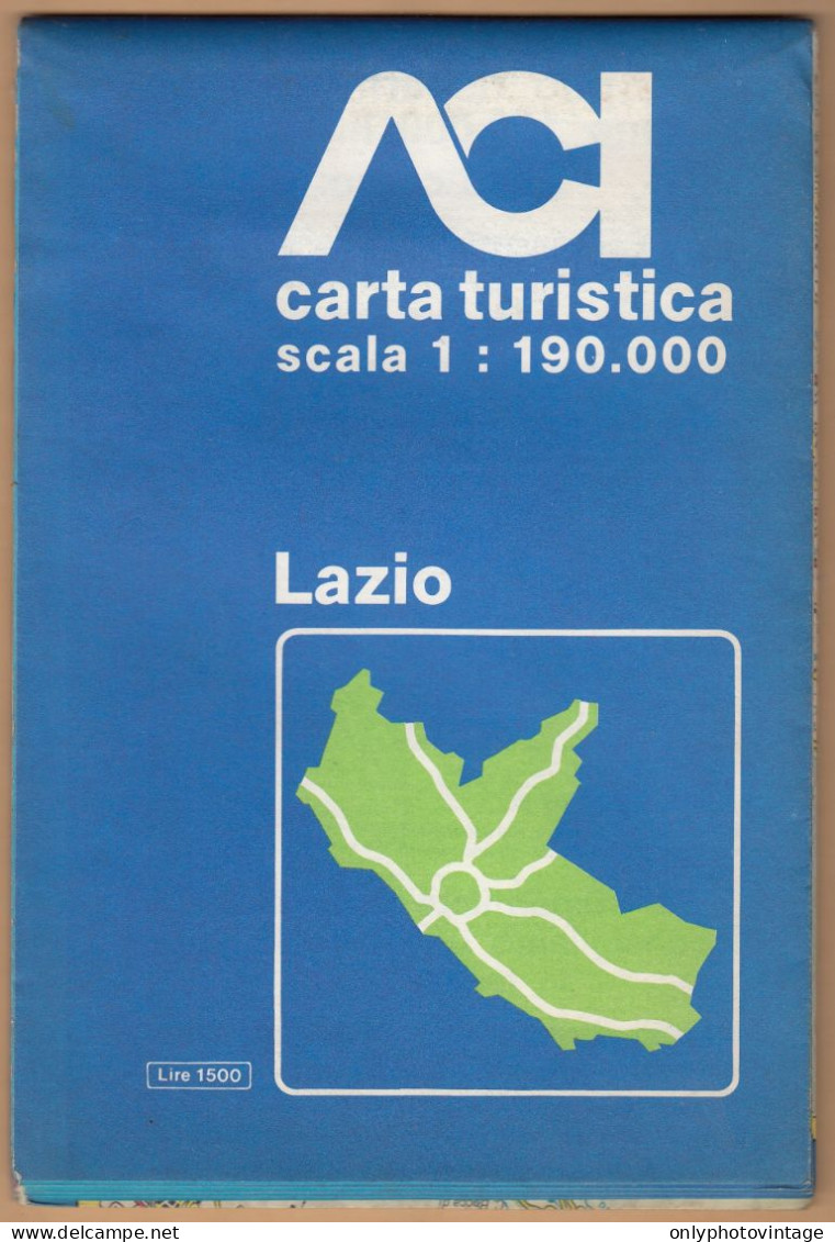 Lazio, Carta Turistica Stradale, ACI, Scala 1:190.000, Mappa, Cartina Geografica - Wegenkaarten