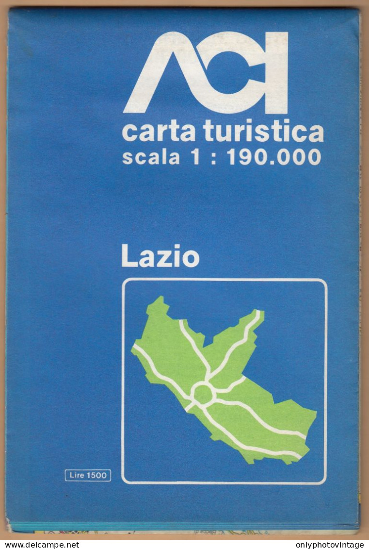 Lazio, Carta Turistica Stradale, ACI, Scala 1:190.000, Mappa, Cartina Geografica - Carte Stradali