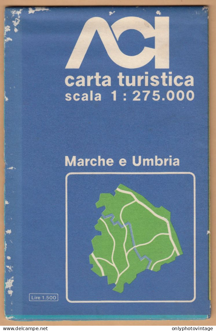 Marche E Umbria, Carta Turistica Stradale, ACI, Scala 1:275.000, Mappa, Cartina Geografica - Wegenkaarten