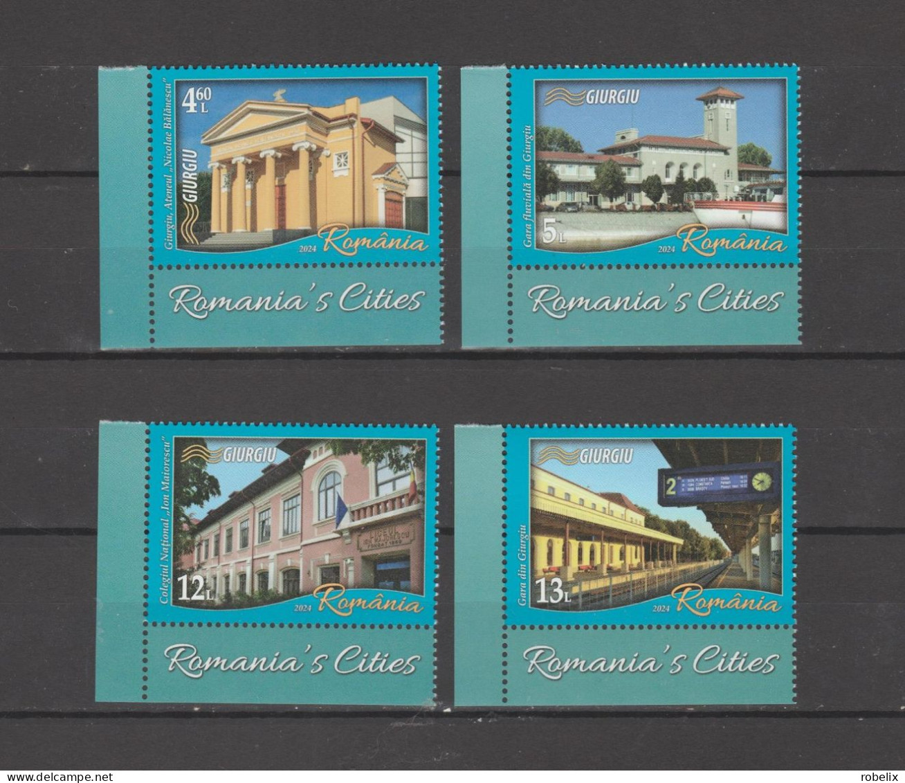 ROMANIA 2024 Romania 's Cities - GIURGIU Railway Station ; River Station -sets Of 4 Stamps MNH** - Neufs