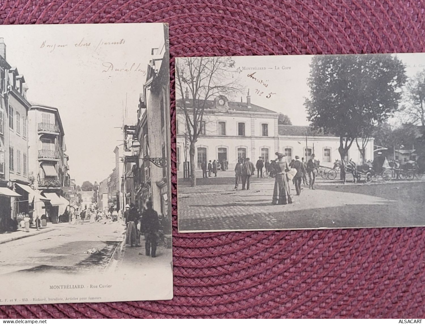 Montbéliard , 2 Cartes Gare Et Rue Cuvier - Montbéliard