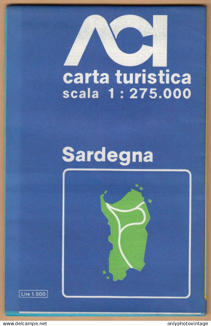 Sardegna, Carta Turistica Stradale, ACI, Scala 1:275.000, Mappa, Cartina Geografica - Roadmaps