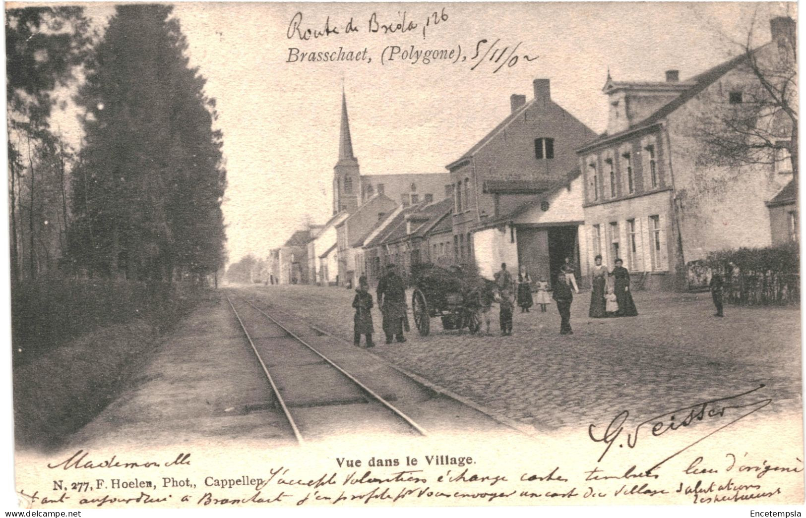 CPA Carte Postale Belgique Brasschaet Polygone Vue Dans Le Village  Animée (Route De Breda)1902 VM78848ok - Brasschaat