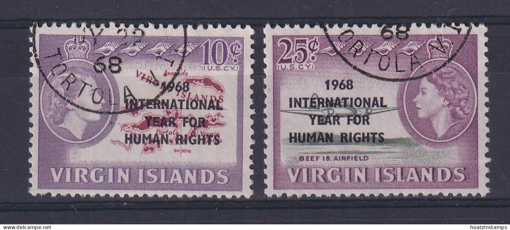 British Virgin Is: 1968   Human Rights Year OVPT   Used - British Virgin Islands