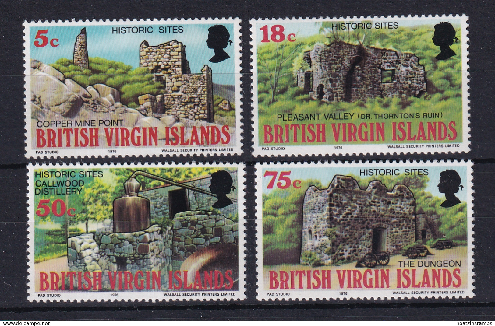 British Virgin Is: 1976   Historic Sites   MNH - British Virgin Islands