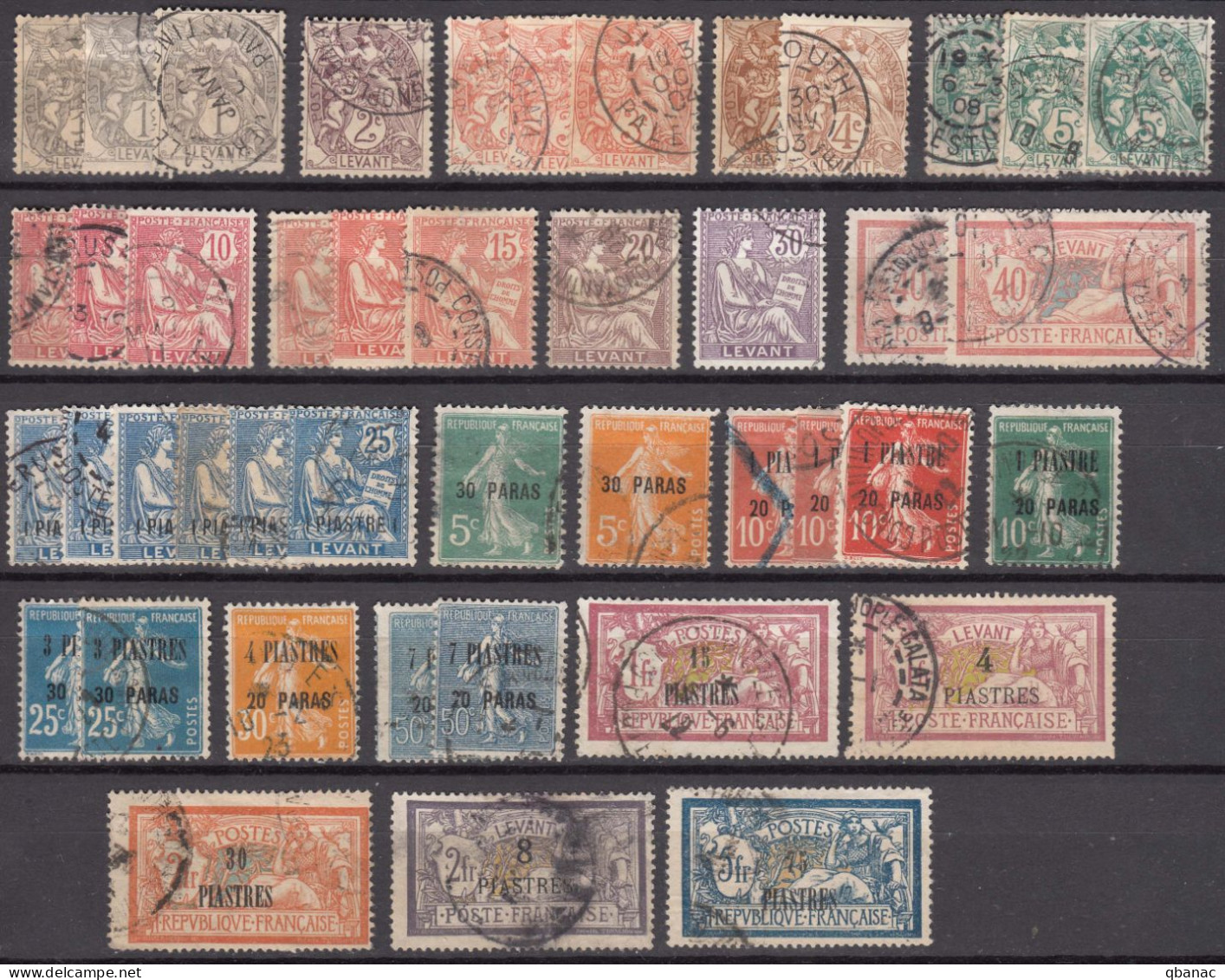 Levant 1920/1921 Yvert#28-37 Complete Set + Additionals Lot, Used - Oblitérés