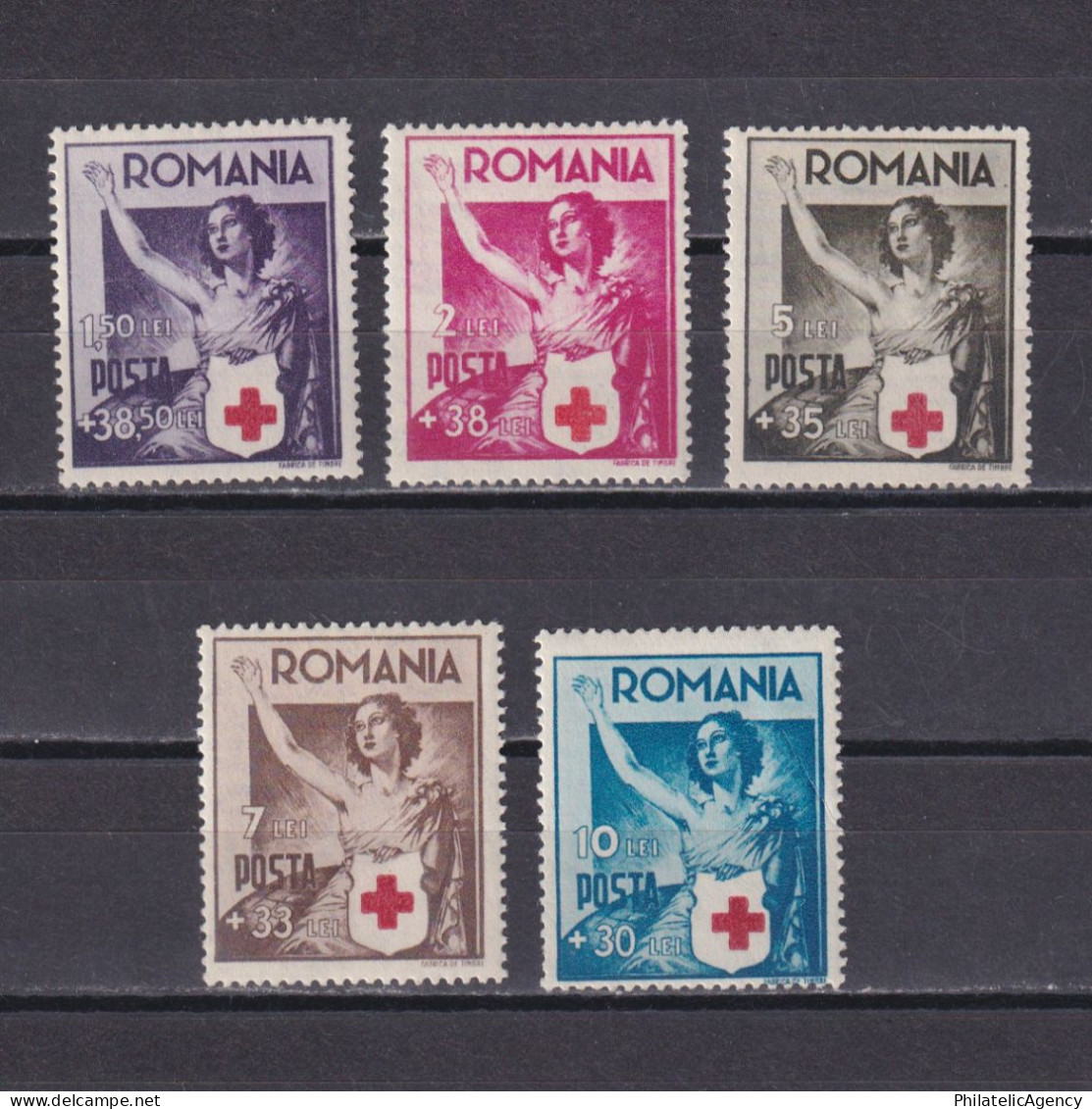 ROMANIA 1941, Sc# B164-B168, Semi-Postal, Red Cross, MNH - Neufs