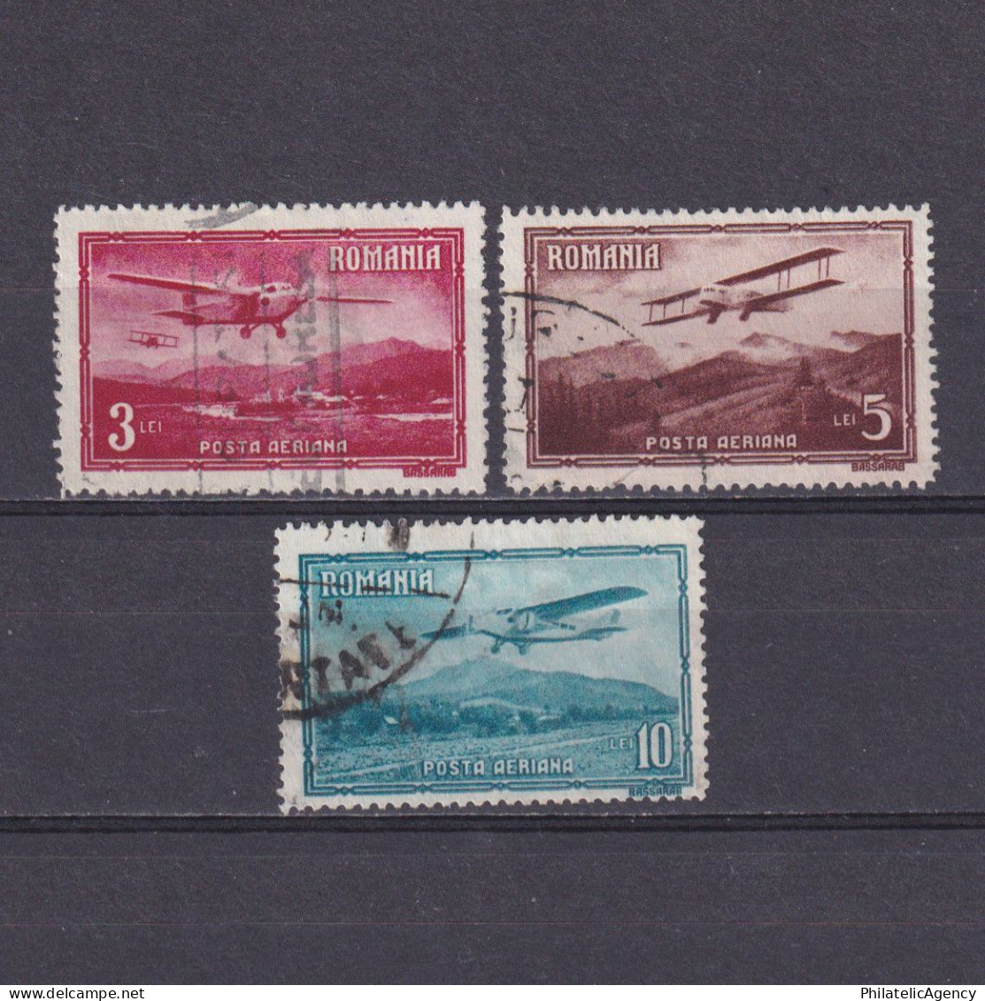 ROMANIA 1931, Sc# C18-C25, Part Set, Planes, Used - Gebruikt