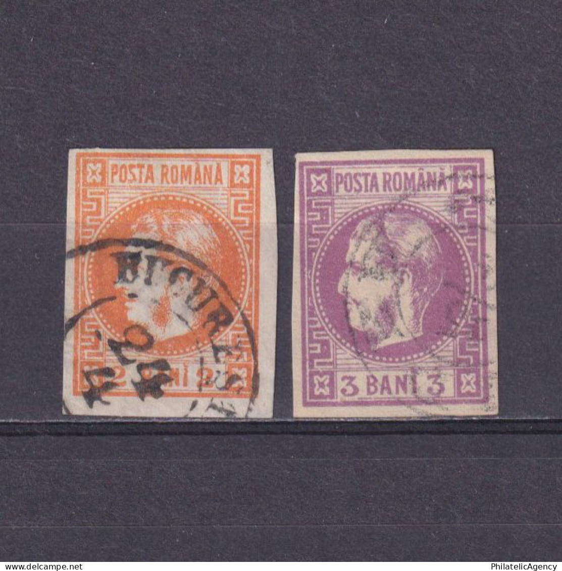 ROMANIA 1868, Sc# 33-34, CV $80, Part Set, Prince Carol, Used - 1858-1880 Moldavië & Prinsdom