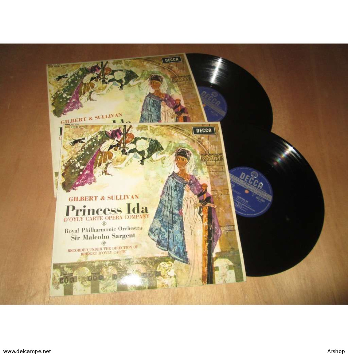 SIR MALCOLM SARGENT / D'OYLY CARTE OPERA COMPANY Princess Ida GILBERT & SULLIVAN DECCA 2 Lp SKL 4708 & 4709 - Opere