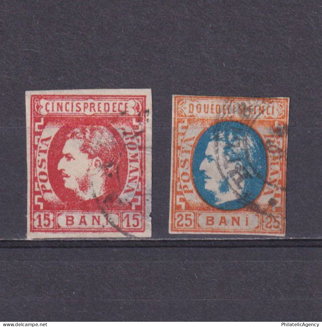 ROMANIA 1869, Sc# 40-41, CV $61, Prince Carol, Used - 1858-1880 Moldavia & Principado