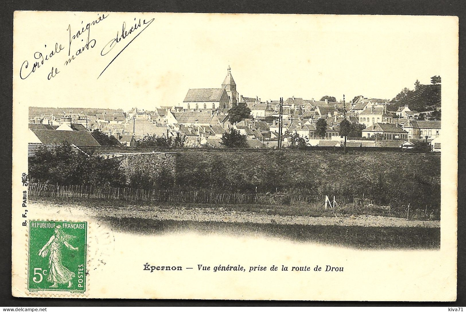 EPERNON   " Route De Drou  "     1909 - Epernon