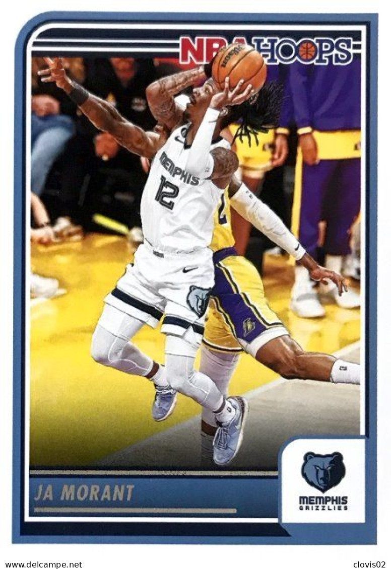 23 Ja Morant - Memphis Grizzlies - Carte Panini 2023-2024 NBA Hoops Base Cards - Other & Unclassified