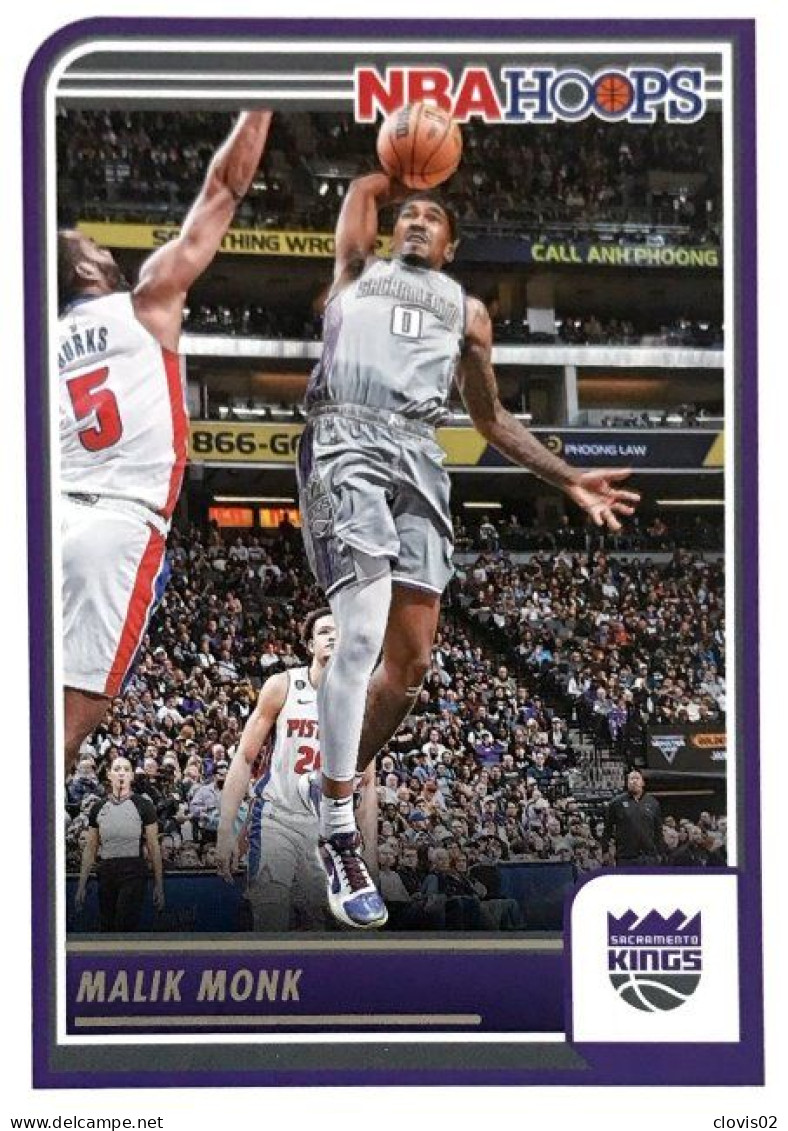 40 Malik Monk - Sacramento Kings - Carte Panini 2023-2024 NBA Hoops Base Cards - Other & Unclassified