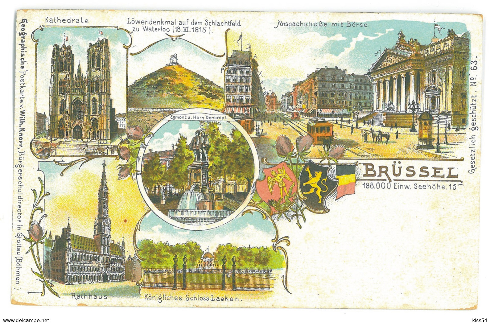 BEL 3 - 17027 BRUXELLES, Litho, Belgium - Old Postcard - Unused - Avenues, Boulevards