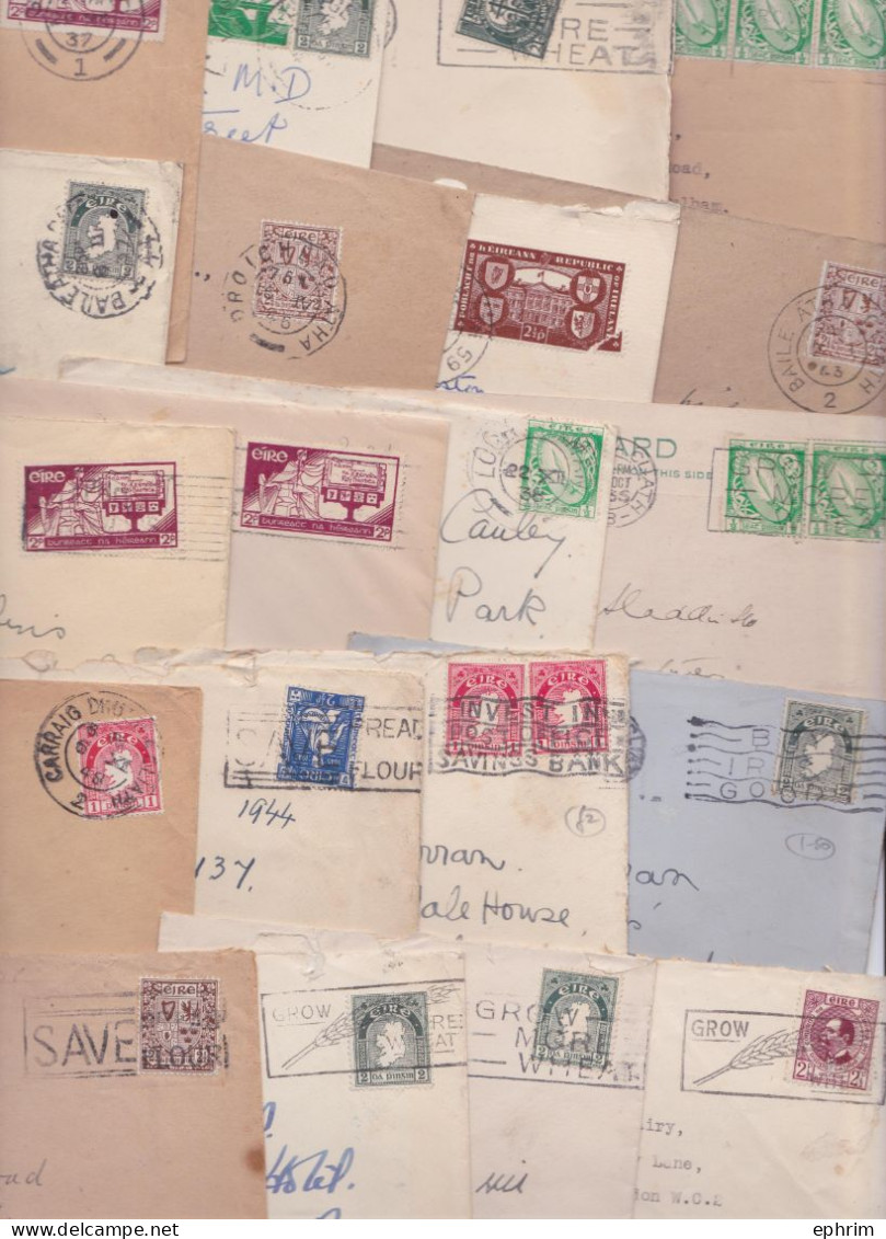 Irlande Eire Ireland Old Mail Stamp Short Cover Lettre Timbre Lot De 132 Lettres Anciennes Baile Atha Cliath Corcaigh... - Collezioni & Lotti