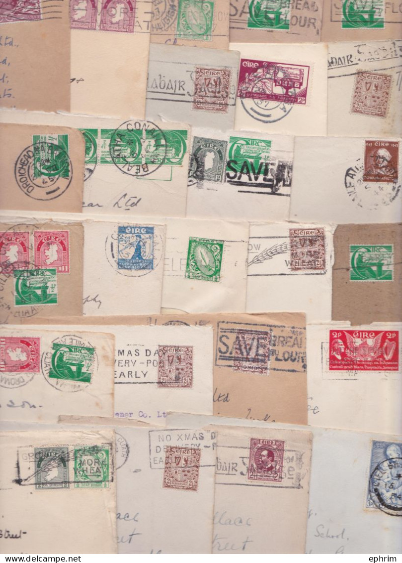 Irlande Eire Ireland Old Mail Stamp Short Cover Lettre Timbre Lot De 132 Lettres Anciennes Baile Atha Cliath Corcaigh... - Collections, Lots & Series