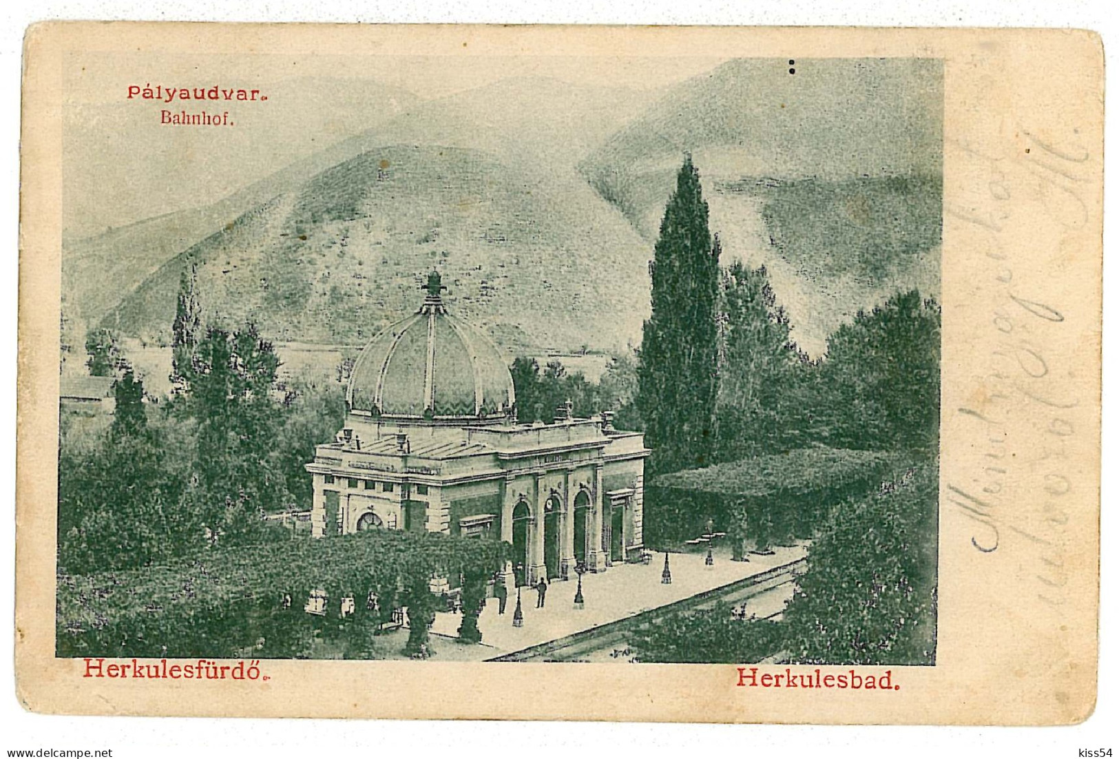 RO 42 - 1795 Baile HERCULANE, Caras Severin, Railway Station, Litho - Old  Postcard - Used - 1902 - Romania