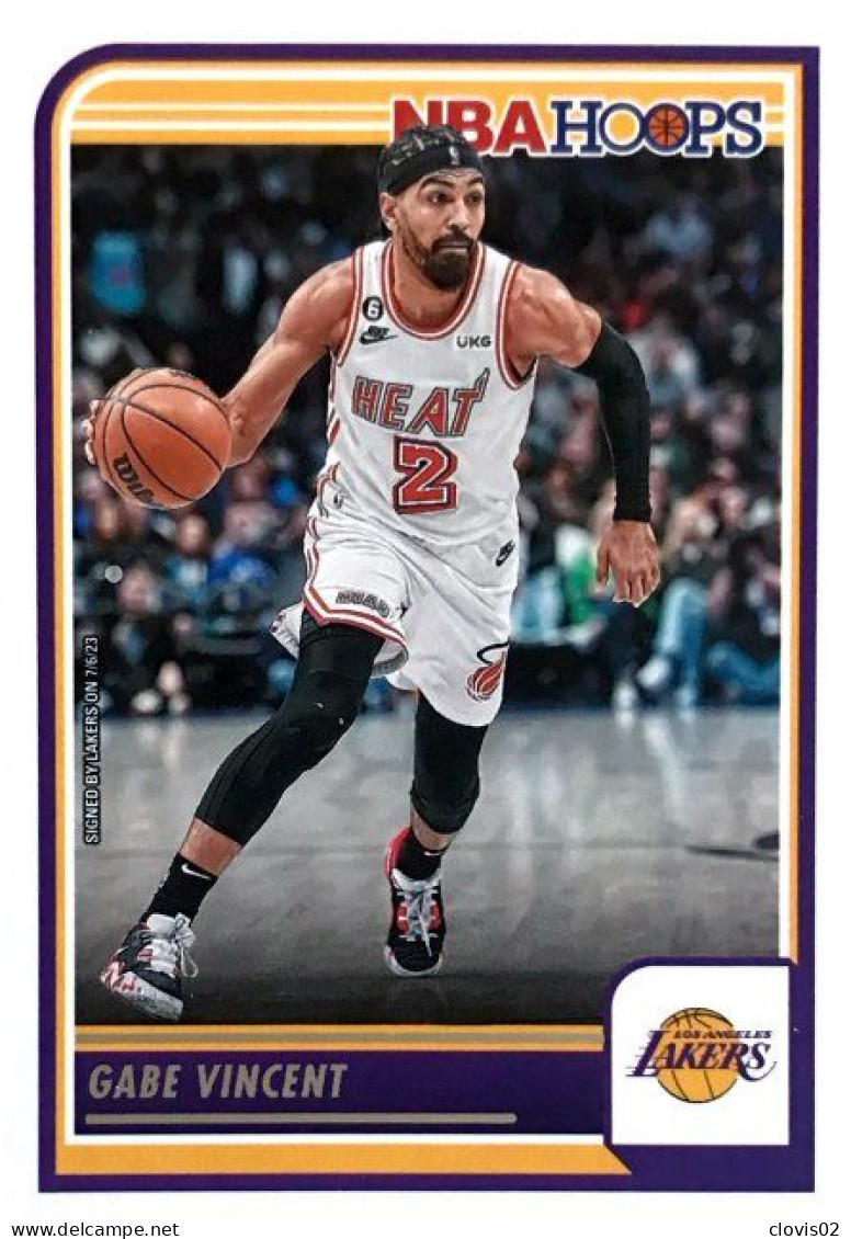 49 Gabe Vincent - Los Angeles Lakers - Carte Panini 2023-2024 NBA Hoops Base Cards - Sonstige & Ohne Zuordnung