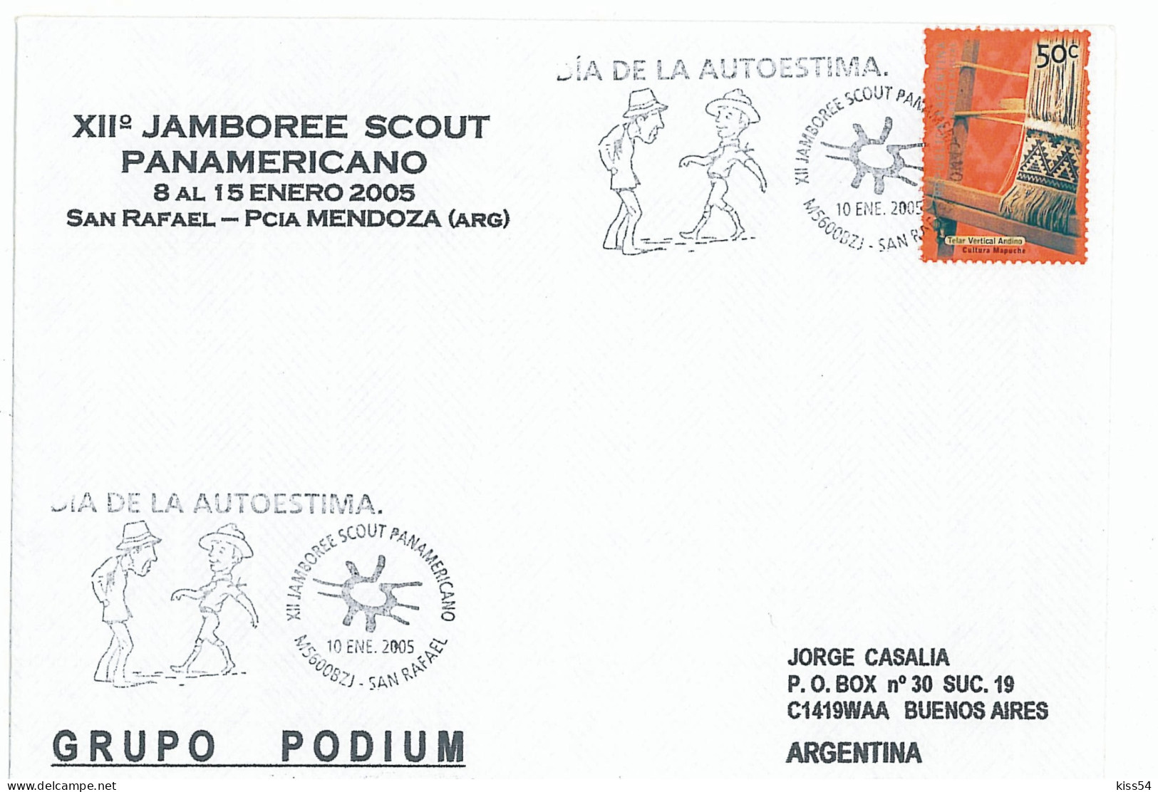 SC 25 - 878 Scout ARGENTINA - Cover - Used - 2005 - Covers & Documents