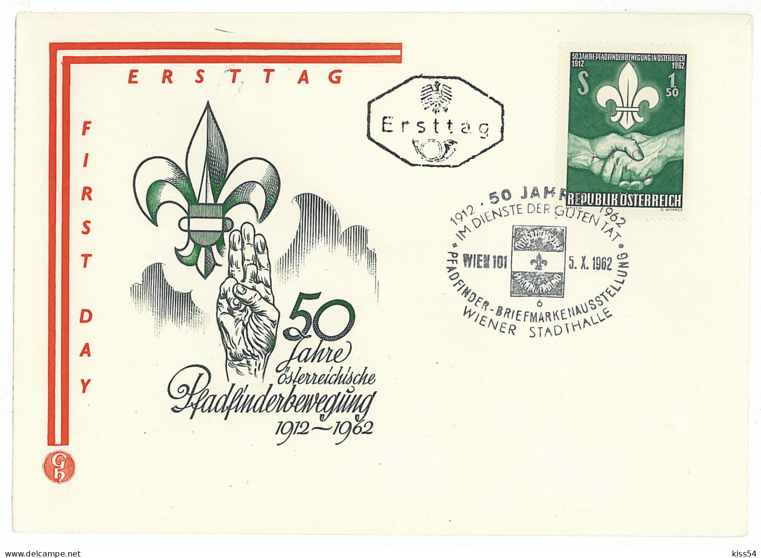 SC 25 - 1014 Scout AUSTRIA - Cover - Used - 1962 - Covers & Documents