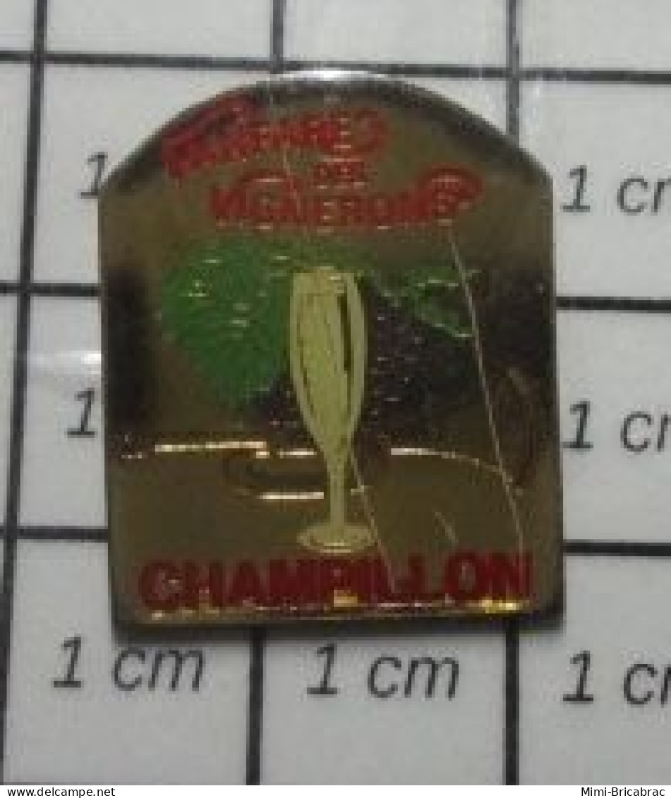 2017 Pin's Pins / Beau Et Rare / BOISSONS / FLUTE A CHAMPAGNE FANFARE DES VIGNERONS CHAMPILLON DU MONDE ! - Beverages