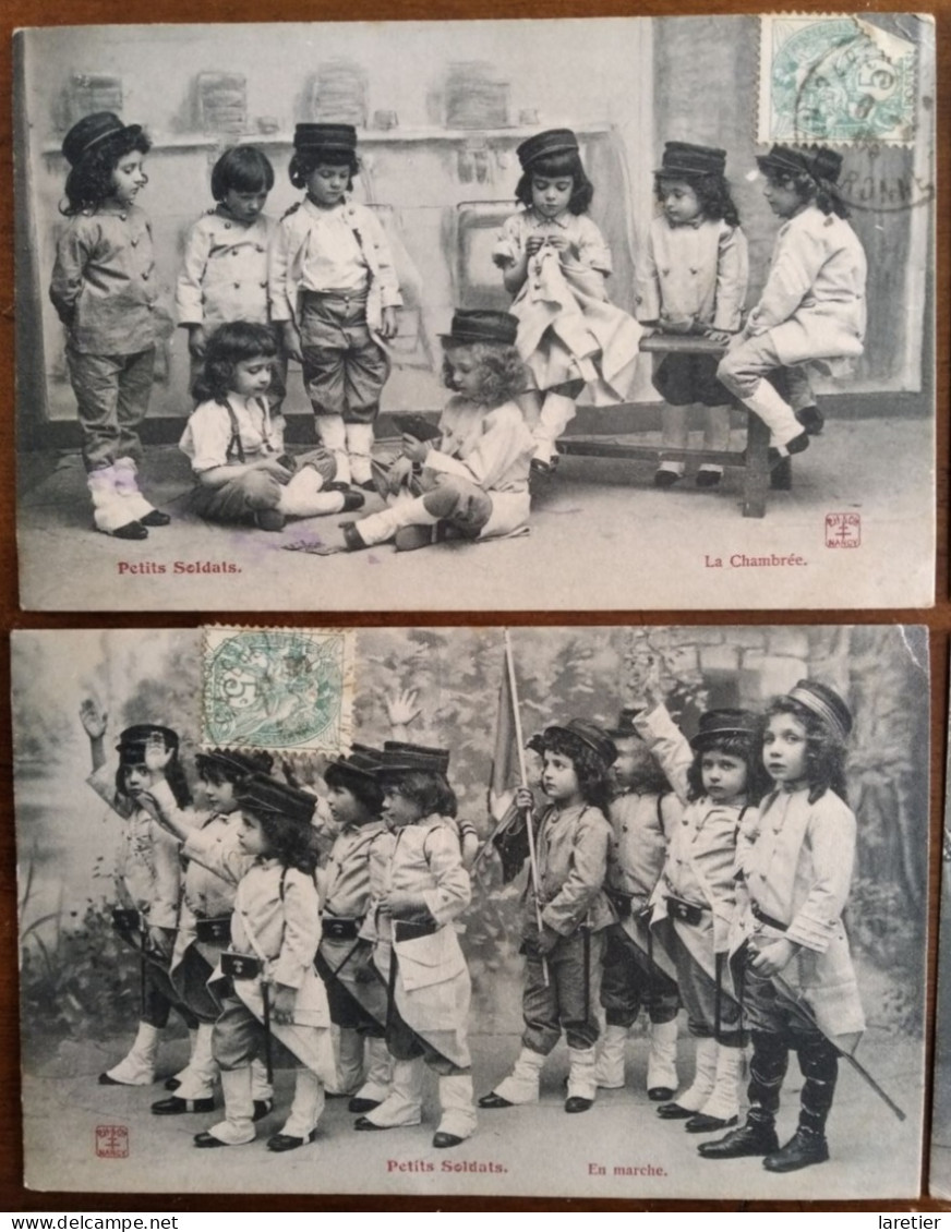 Lot De 9 CPA - PETITS SOLDATS - Enfants - Ecrites - Collezioni & Lotti