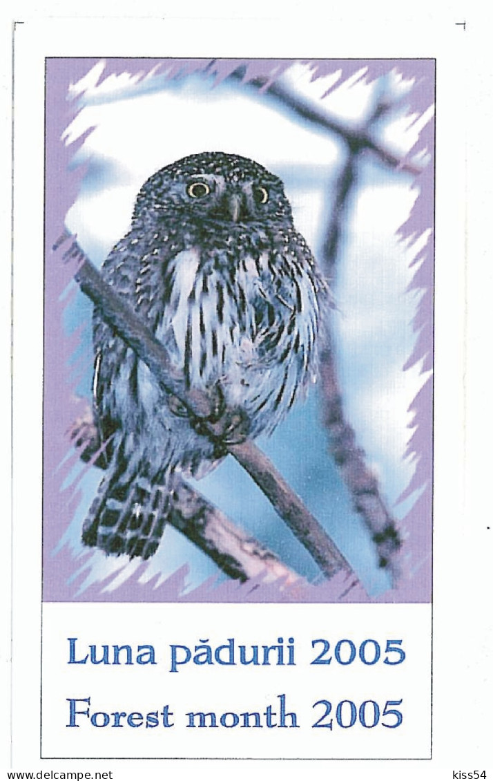 COV 14 - 1218-a OWL, Romania - Cover + Greeting Card - Used - 2005 - Owls