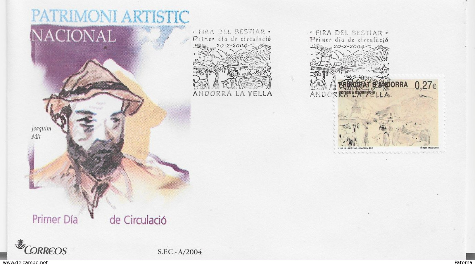 3857 FDC Andorra La Vella  2004, Patrimoni Artistic, Patrimonio Artístico - Covers & Documents