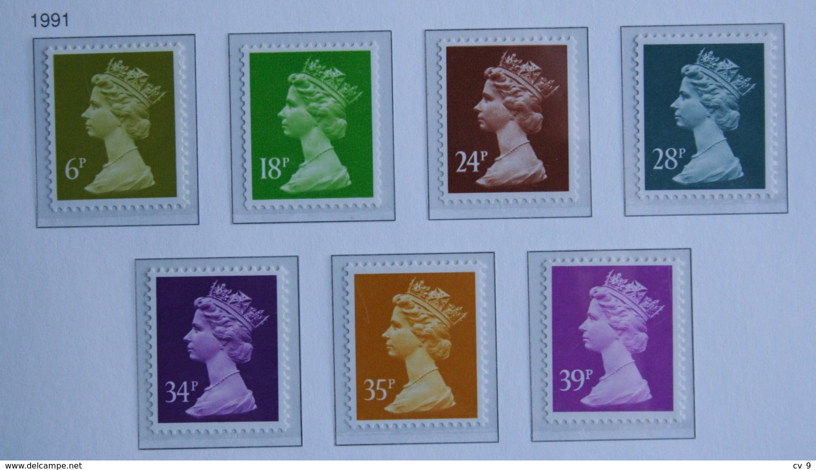 Machin QE II Definitives 7 Values (Mi 1355-1361) 1991 POSTFRIS MNH ** ENGLAND GRANDE-BRETAGNE GB GREAT BRITAIN - Unused Stamps