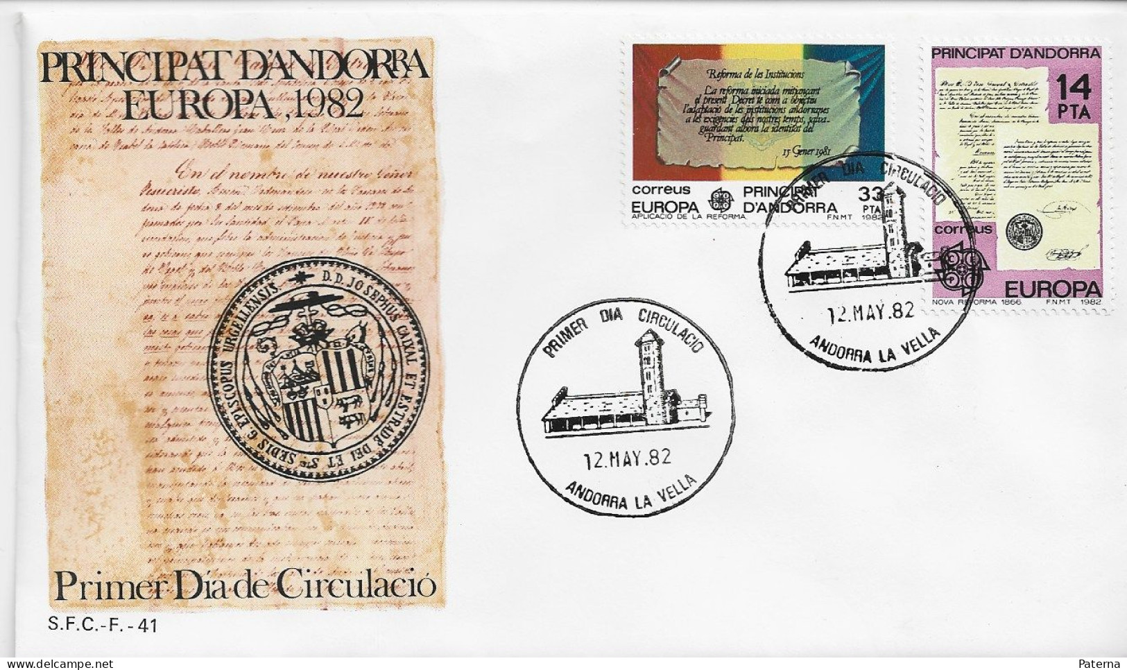 3857 FDC Andorra La Vella  1982, Europa - Briefe U. Dokumente