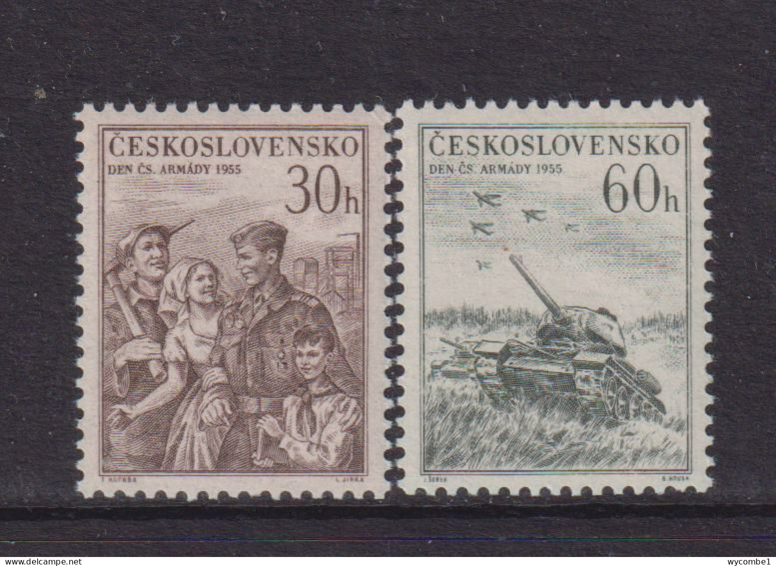 CZECHOSLOVAKIA  - 1955  Army Day Set  Never Hinged Mint - Ungebraucht